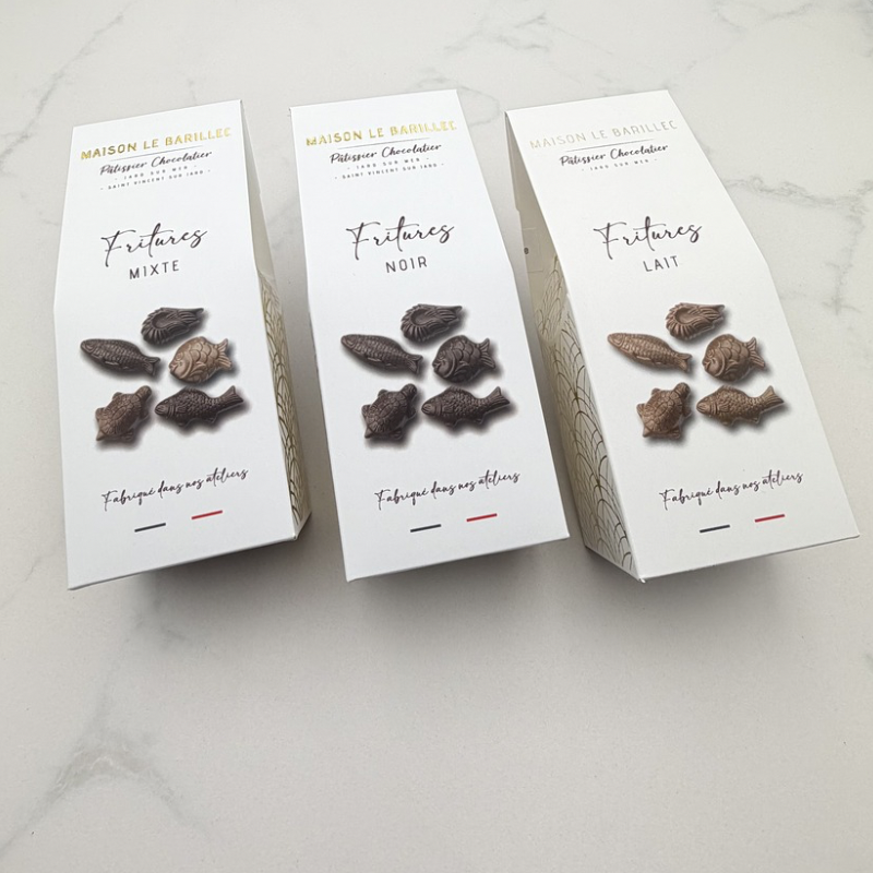 Fritures chocolat noire, au lait