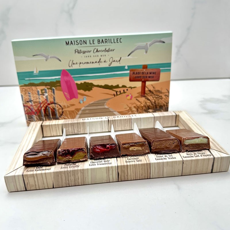 Coffret de 6 barres chocolatées d'exception.